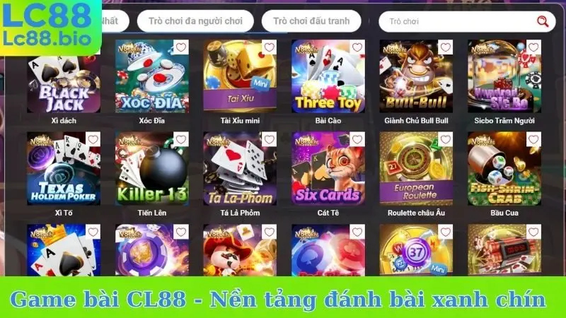 Game bài CL88 - Nền tảng đánh bài xanh chín